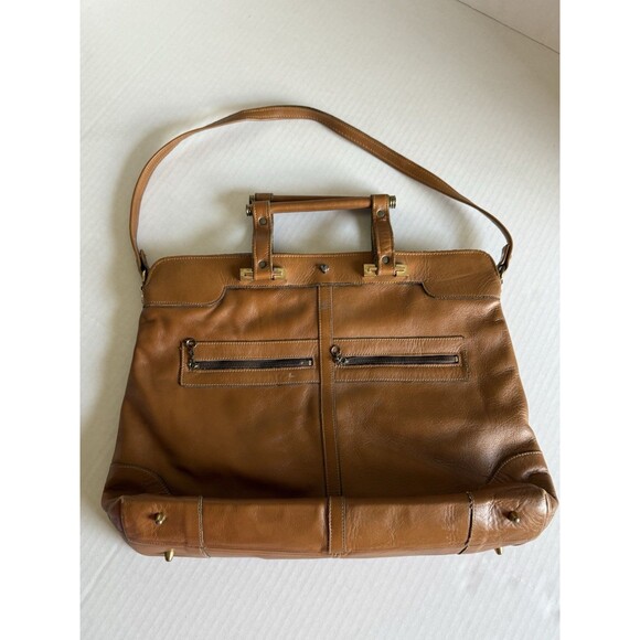 Vintage Jean Fogel Paris Rooster logo Tan Double Strap Handbag Purse 1970s HTF - Picture 5 of 16